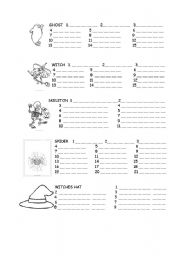 English worksheet: CALIGRAFA HALLOWEEN