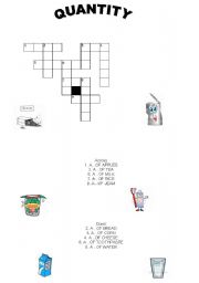 English worksheet: CROSSWORD QUANTITY