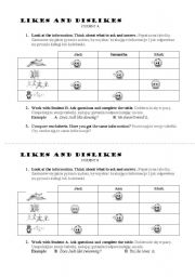 English Worksheet: Likes and dislikes