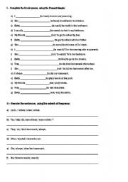 English Worksheet: simple present and adverbs of frequency