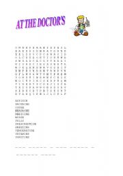 aT THE DOCTORS (WORD SEARCH WITH APROVERB)