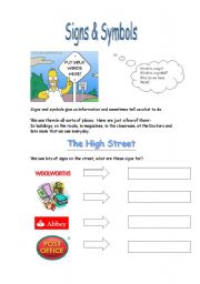 English Worksheet: Signs and symbols 1