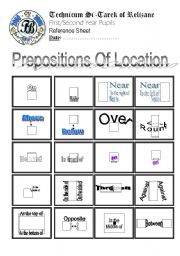 English Worksheet: Prepositions of location (Author-Bouabdellah)
