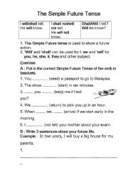 English Worksheet: The Present Future Tense