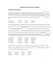 English Worksheet: Modals