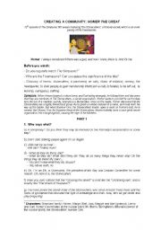 English Worksheet: A Simpsons episode: Homer the Great