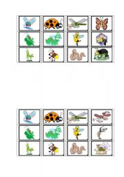 English Worksheet: insect bingo