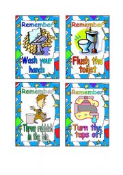 English Worksheet: SCHOOL TOILET SIGNS