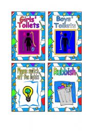 English Worksheet: SCHOOL TOILET SIGNS 2