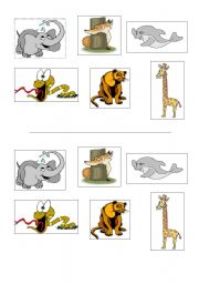 English Worksheet: Animals: cut and paste 2nd part
