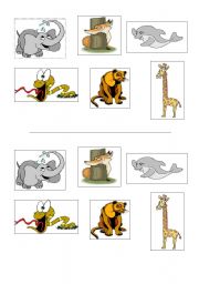 English worksheet: Animals: cut and paste 2nd part