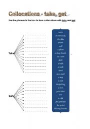 English Worksheet: Take - Get