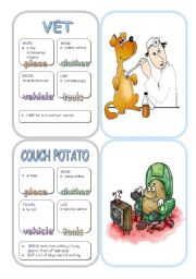 English Worksheet: Job Cards - Set 9