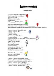 English Worksheet: counting crows - Accidentally in love  