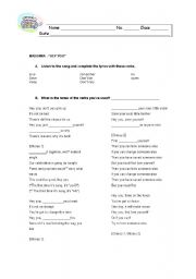 English Worksheet: Hey you by Madonna