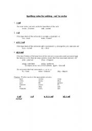 English worksheet: Rules for adding -ed_self-study worksheet