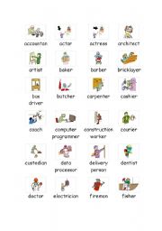 English Worksheet: Professions