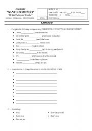 English Worksheet: simple present and present continuos