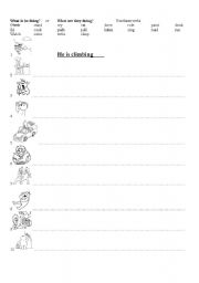English Worksheet: What are they doing?
