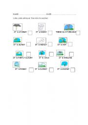 English Worksheet: weather activities