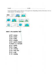 English worksheet: weather activities