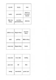 English worksheet: bingo adjecives of personality