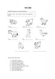 English worksheet: Farm animals