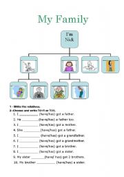 English Worksheet: My Family