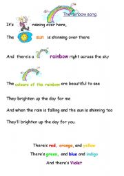 English Worksheet: the rainbow song