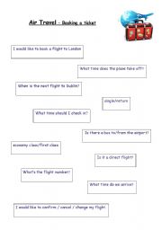 English Worksheet: Air Travel - Booking a Ticket - expressions