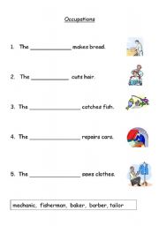 English worksheet: Occupations