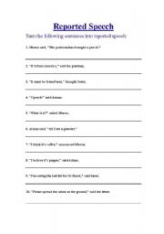 English Worksheet: Reported Speech