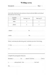 English worksheet: Writing Activity