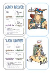 English Worksheet: Job Cards - Set 12