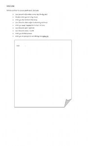English Worksheet: Writing a personal letter