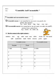 countable & uncountable nouns