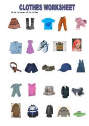 English Worksheet: clothes worksheet
