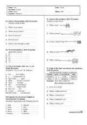 English Worksheet: 6th classes worksheet
