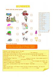 English Worksheet: Summer