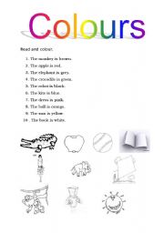 English worksheet: Colours