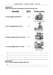 English Worksheet: Usually Vs Yesterday