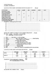 English Worksheet: 6th grade exam elementary