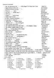 English Worksheet: Changing word forms