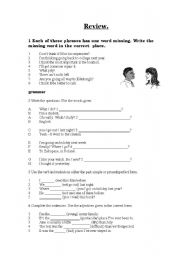 English Worksheet:  global review