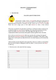 English worksheet: reading