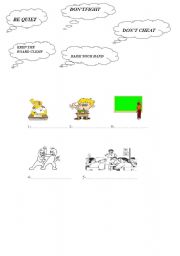 English Worksheet: classroom rules