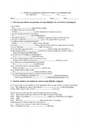 English Worksheet: FUTURE WILL AND GOING TO