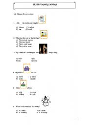 English Worksheet: AN EASY TEST FOR BEGINNERS