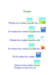 English Worksheet: A weather rhyme - poem