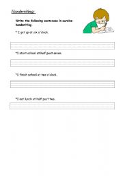 English Worksheet: handwriting